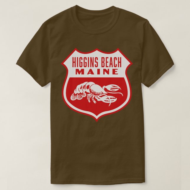 Camiseta Higgins Beach Maine Retro Shield White (Frente do Design)