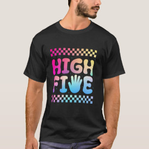 Camiseta High 5 É Meu Aniversário Cinco Anos de Idade Xadre