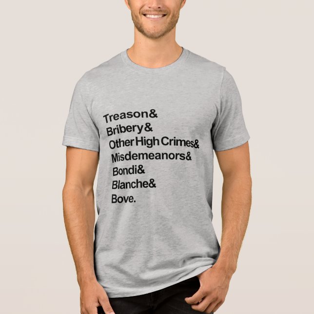 Camiseta High Crimes & Misdemeanors - Impeach Bondi Blanche (Frente)