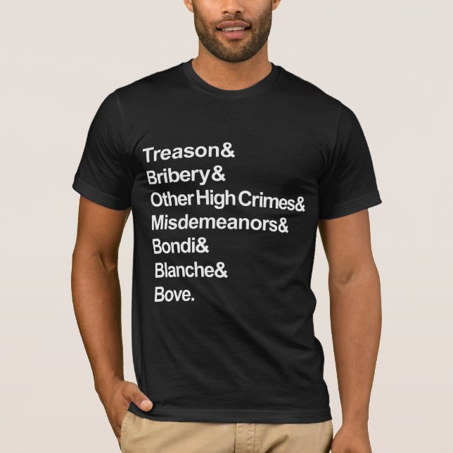 Camiseta High Crimes & Misdemeanors - Impeach Bondi Blanche (Frente)