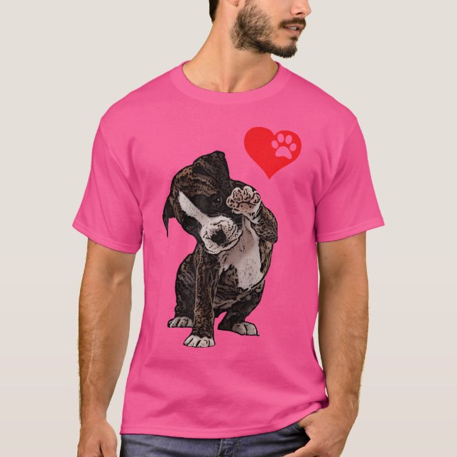 Camiseta High Five Heart Bulldog Pup I Love Boxer Dog Lover (Frente)