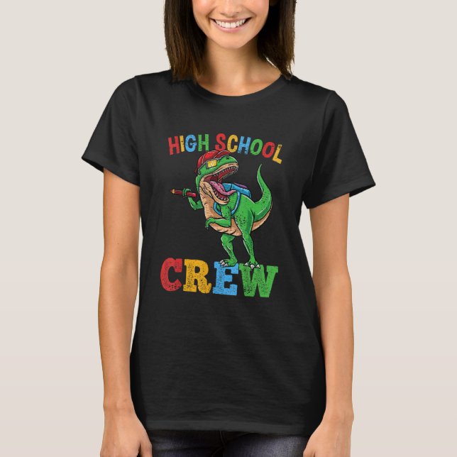 Camiseta High School Crew Rex Dinosaur Back To School Boys  (Frente)