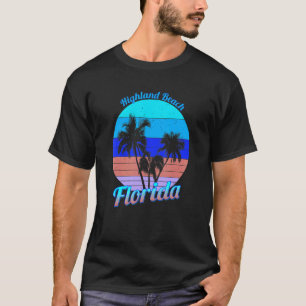 Camiseta Highland Beach Flórida Retro Palmeiras Tropicais V
