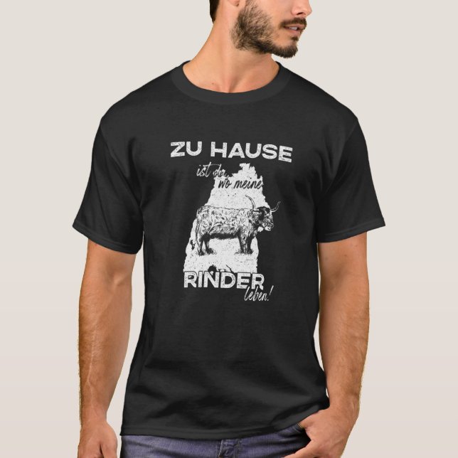 Camiseta Highland Cattle Breeder Highland Cow Baden württem (Frente)