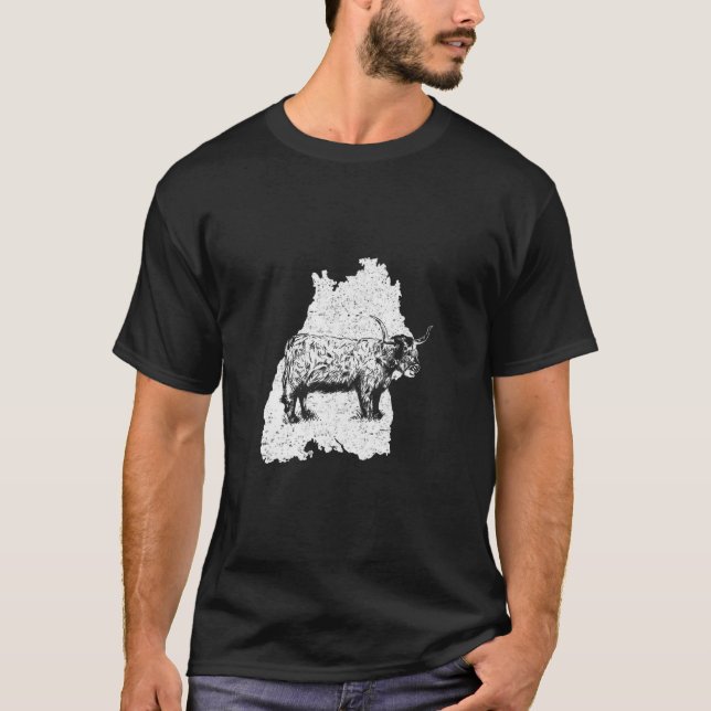 Camiseta Highland Cattle Breeder Highland Cow Baden württem (Frente)