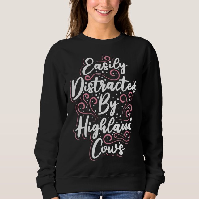 Camiseta Highland Cattle Cute Easily Distracted by Highland (Frente)