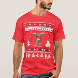 Camiseta Highland Cattle Ugly Christmas