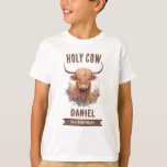Camiseta Highland Cow Birthday<br><div class="desc">T-Shirt de aniversário de Vaca Highland</div>