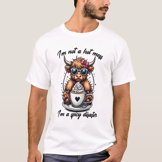 Camiseta Highland Cow Coffee Png, Coffee Cow Png (Frente)