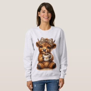 Camiseta Highland Cow Coffee Wrap: Laço de Leopardo — Perso