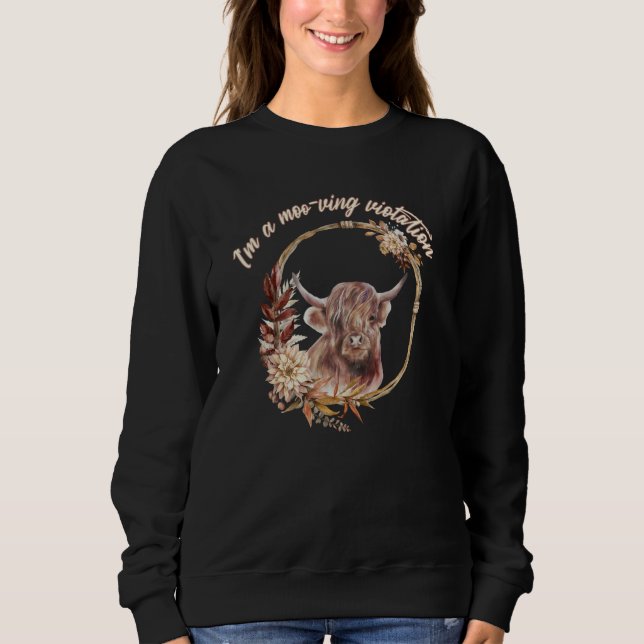 Camiseta Highland Cow  I'm A Moo ving Violation (Frente)