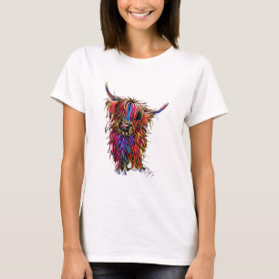 Camiseta Highland Cow Impressão Animal Print Sunflower