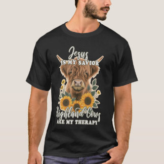 Camiseta Highland Cow Jesus Cristo Cúpula Religiosa Cristã