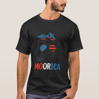 Camiseta Highland Cow Moorica 4 De Julho Dia Da Independênc