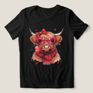 Camiseta Highland Cow Namorados Mens Womens Valentine Day