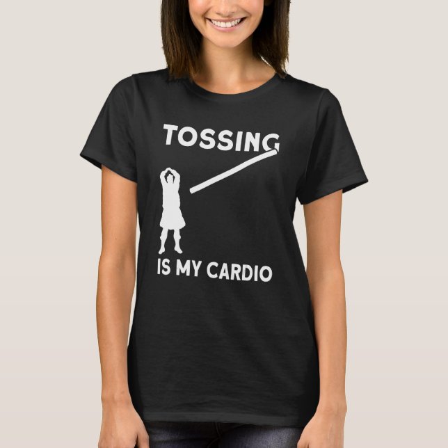 Camiseta Highland Games Caber Atleta Pesado Escocês (Frente)