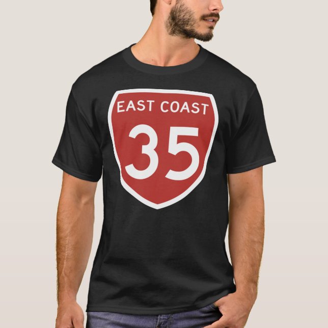 Camiseta Highway 35, Costa Leste, Nova Zelândia Classic T-S (Frente)