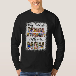 Camiseta Higienista Dental Favorita Mãe Leopardo Floral Mot