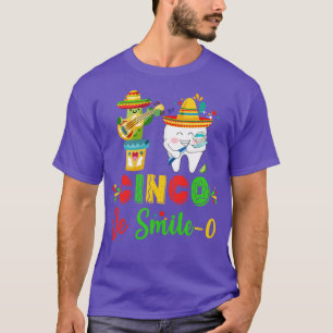 Camiseta Higienista dentário Cinco De Mayo Cinco De Smile O