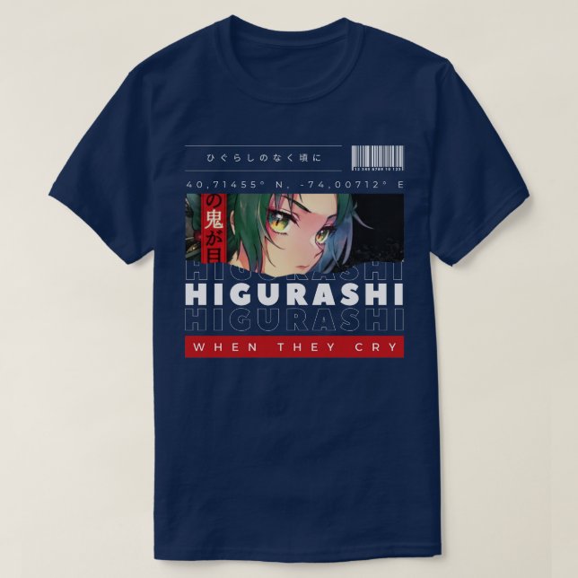 Camiseta Higurashi quando choram 1 (Frente do Design)