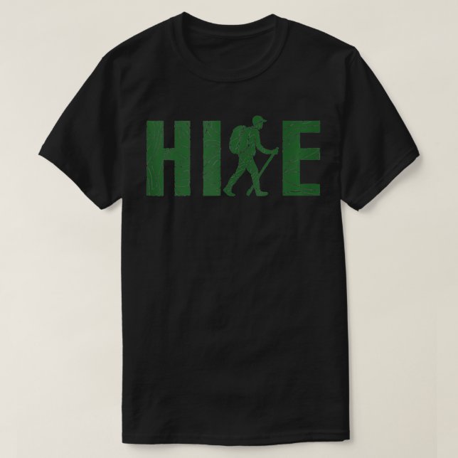 Camiseta HIKE Hiker Grunge Green Love Trilho H (Frente do Design)
