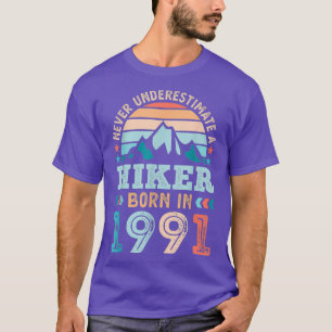 Camiseta Hiker born in 1991 30th Birthday Hiking Retro