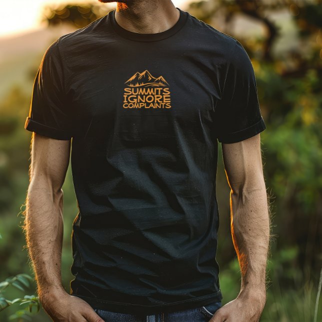 Camiseta Hiker camping humor black orange (Criador carregado)