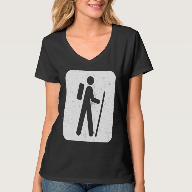 Camiseta Hiker Sign  for Hikers and Campers Backpacking (Frente)