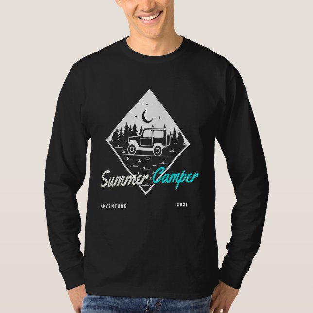 Camiseta Hiking Camping Graphic Summer Camper hippie Vibes (Frente)