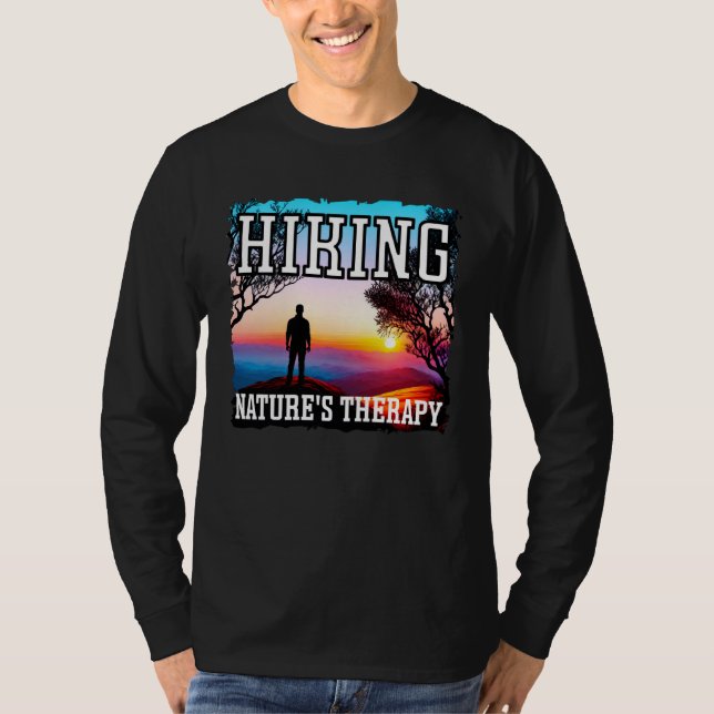 Camiseta Hiking nature s therapy sunset hiking (Frente)