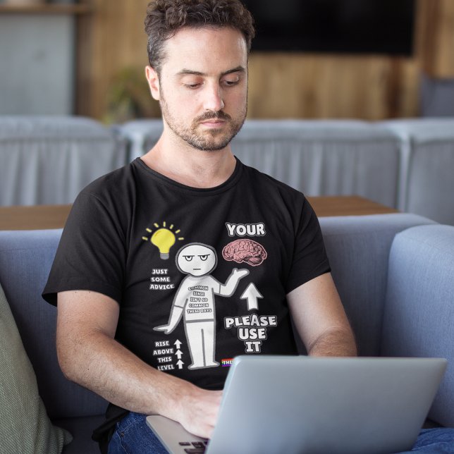 Camiseta Hilário, "Por Favor, Use Seu Cérebro" Senso Comum (Criador carregado)