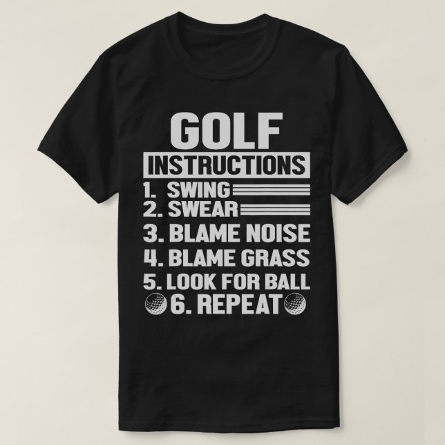 Camiseta Hilarious Golf Instrui Novelty Ideia Para Golfe (Frente do Design)