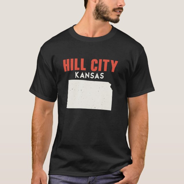 Camiseta Hill City Kansas EUA Estado América Viagem Kansan (Frente)