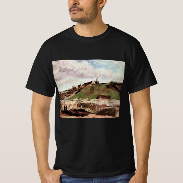Camiseta Hill of Montmartre with Quarry by Vincent van Gogh (Frente)