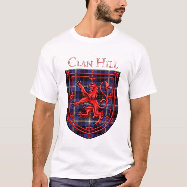 Camiseta Hill Tartan Scottish Xadrez Lion Rampant (Frente)