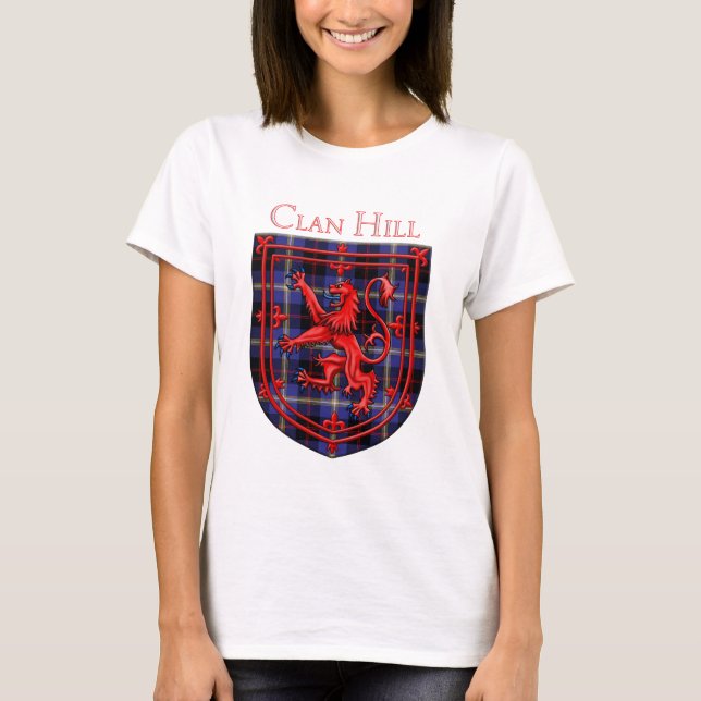 Camiseta Hill Tartan Scottish Xadrez Lion Rampant (Frente)