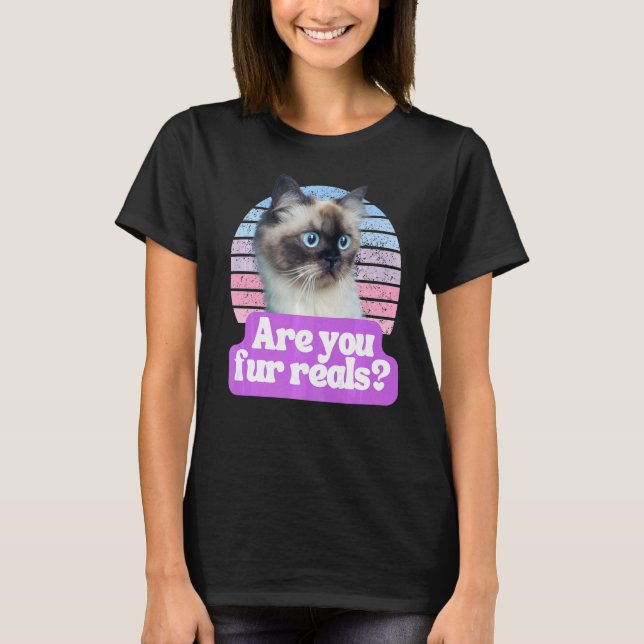 Camiseta Hillarie Cat Meme Feline, Você É Real (Frente)