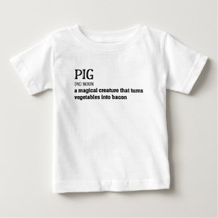 Camiseta Hillarie Pig e Bacon Definição Engraçado Presen