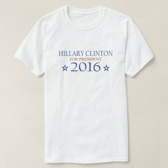 Camiseta Hillary Clinton para o presidente 2016 (Frente do Design)