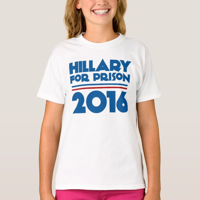 Camiseta Hillary para a prisão (Frente)