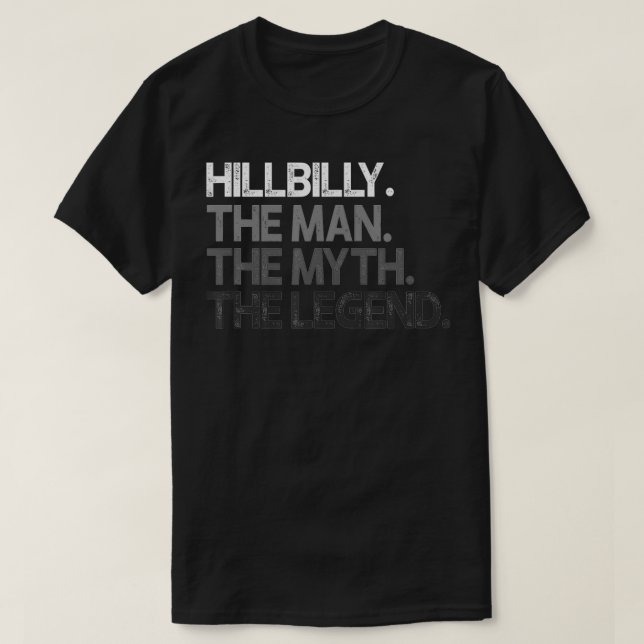Camiseta Hillbilly O Homem Mito Legenda Presente (Frente do Design)