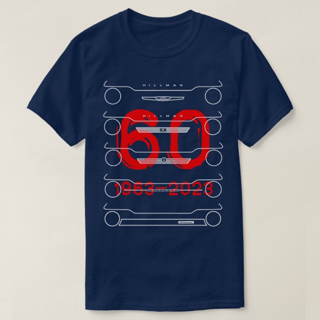 Camiseta Hillman Imp clássico evolução britânica em branco (Frente do Design)