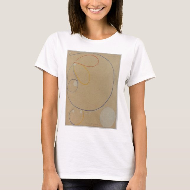 Camiseta Hilma Af Klint, Estrela de Sete Pontos No7, Abstra (Frente)