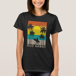 Camiseta Hilo Hawaii HI Beach Surfer Girl Palm Tree Hawaiia
