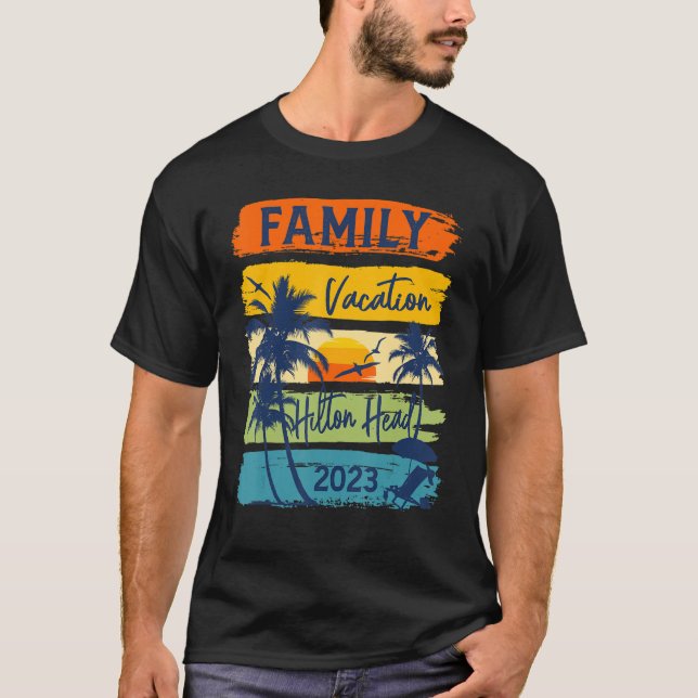 Camiseta Hilton Head 2023 Família de Férias da Carolina (Frente)