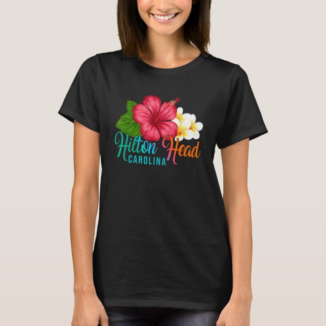 Camiseta Hilton Head Vacation Com Carolina Hibisc Tropical (Frente)