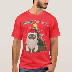 Camiseta Himalaia Cat Árvore de Natal Flocos de Neve Xmas P