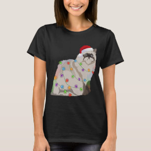 Camiseta Himalaia Cat Natal Luzes Xmas Cat Lover