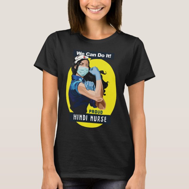 Camiseta Hindi Proud Trabalhador da Frontline Rosie Riveter (Frente)