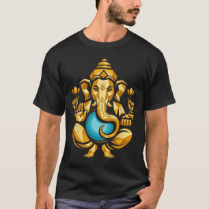 Camiseta Hindu Ganesha Puja Elefante Deus Índia Meditação Y
